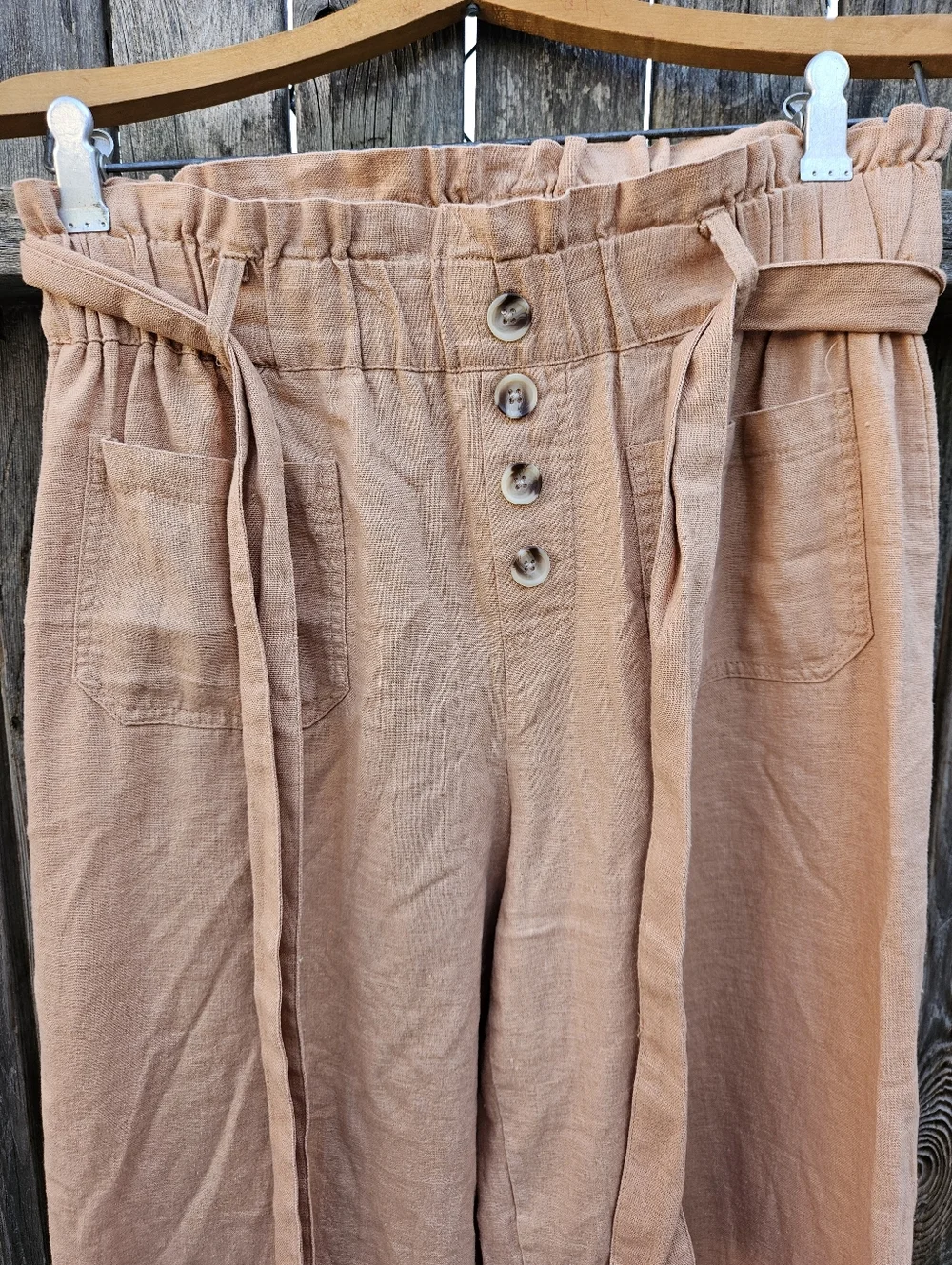 JL Wide Leg Paperbag Waist Pants in Peach Women's Size M - Picture 7 of 16